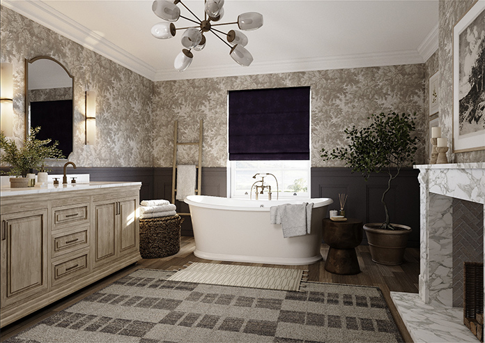 Faux Suede, Purple - Roman Blind - Image 7